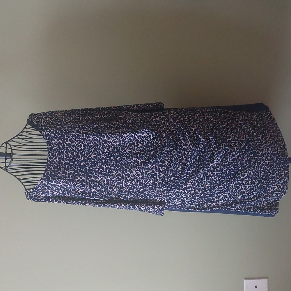 RALPH LAUREN, size 14W, dress, navy/beige color